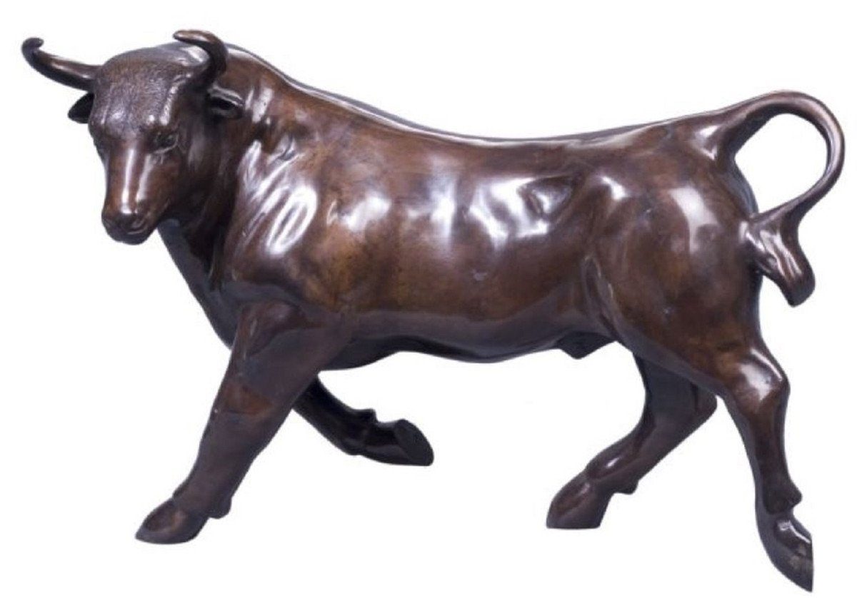 Casa Padrino Dekofigur Deko Bronzefigur Stier Bronze 56 x 22 x H. 40 cm - Luxus Skulptur