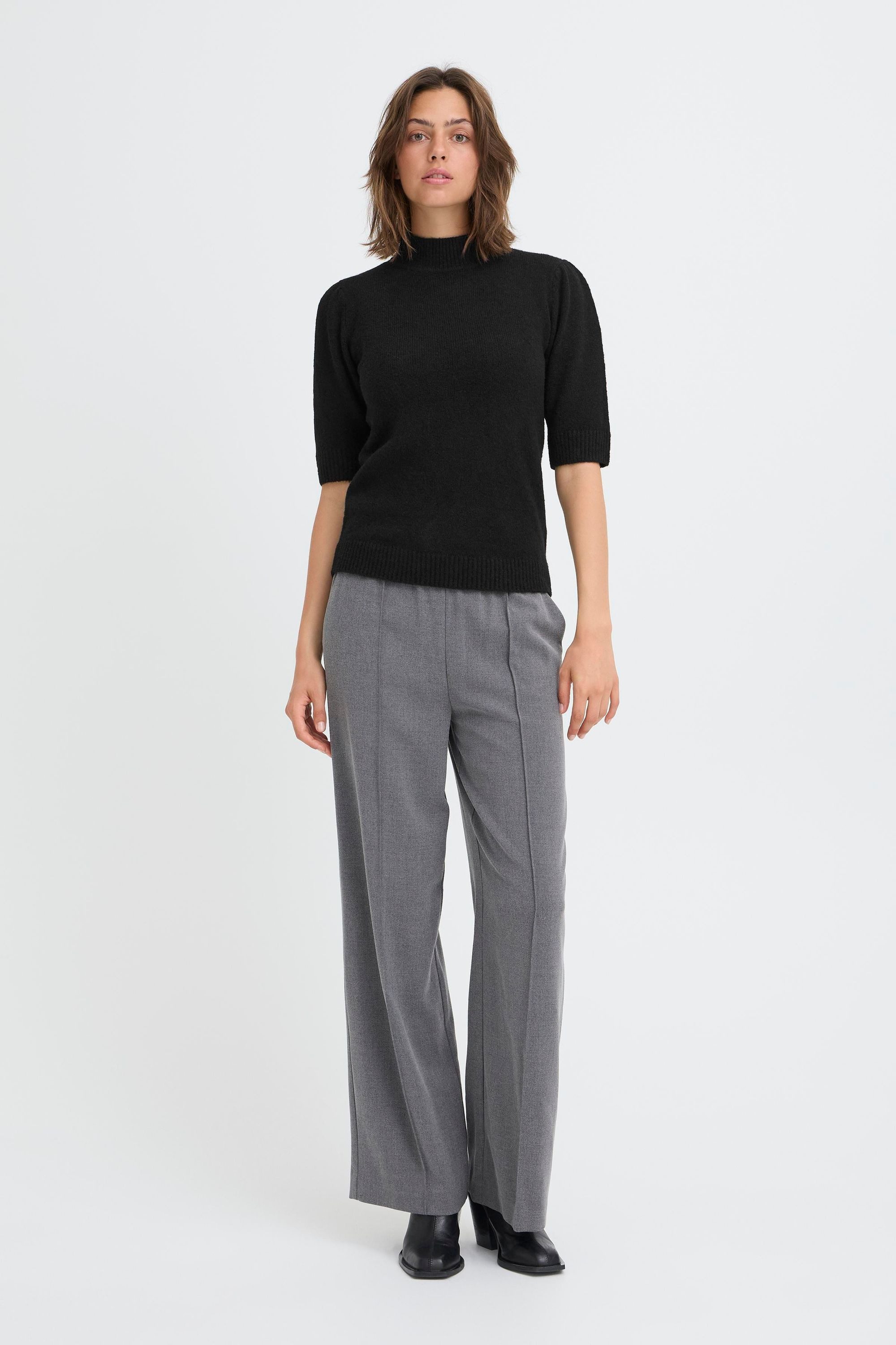 OXMO Strickpullover OXSif Modischer Kurzarm-Pullover