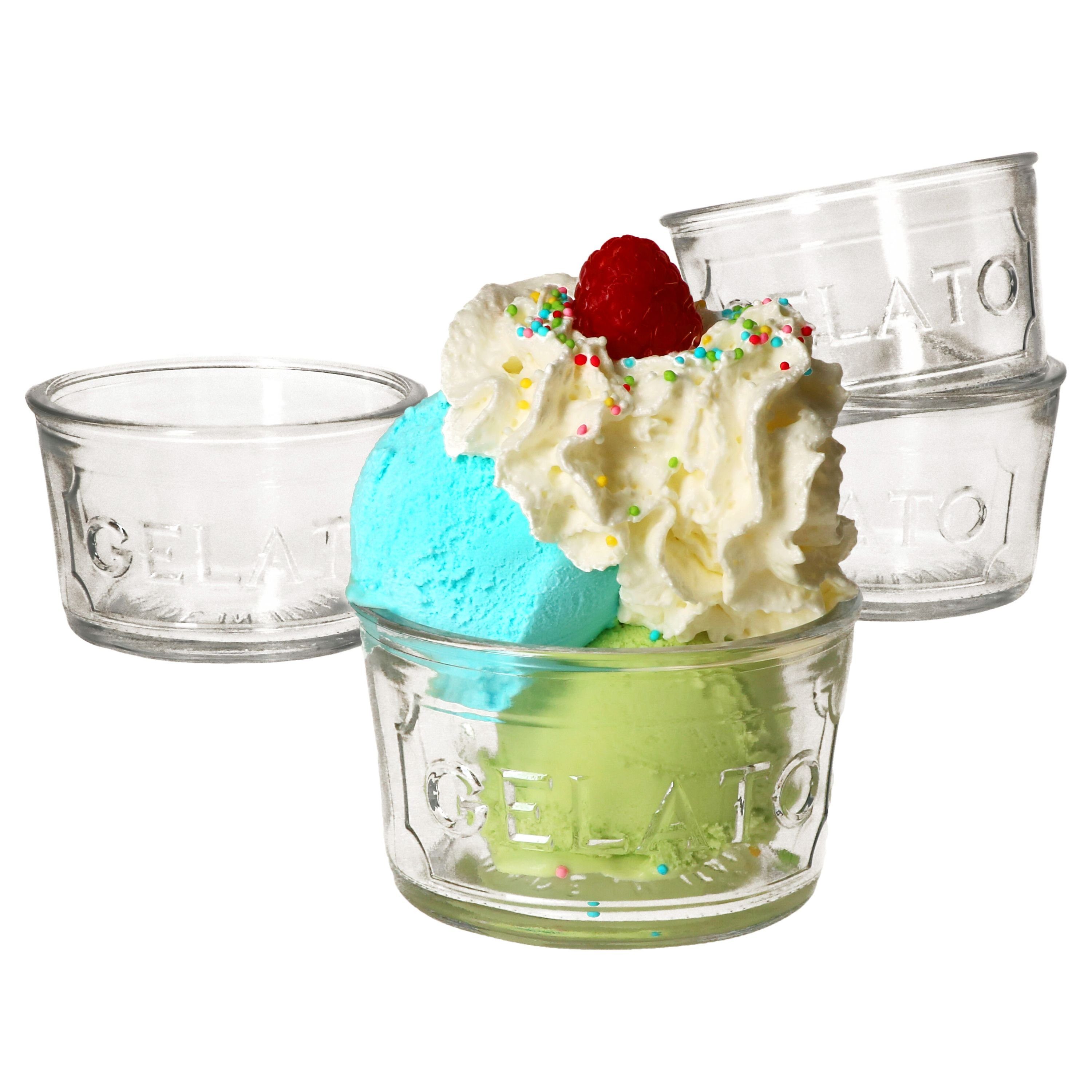 MamboCat Eisschale 4er Set Gelato Eisbecher Glas 150ml, Glas