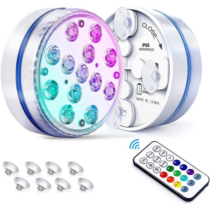 GelldG LED Teichleuchte Unterwasser Licht Wasserdichtes LED-Tischleuchten mit Magnet