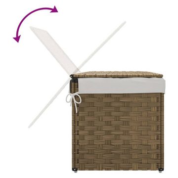 vidaXL Wäschekorb Wäschekorb mit Deckel 55,5x35x34 cm Poly Rattan (1 St)