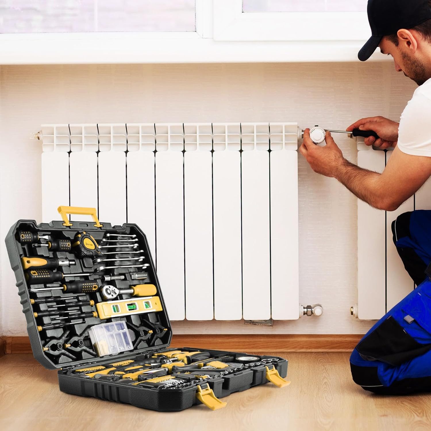 TLGREEN Werkzeugset Haushaltskoffer, (198-teiliger Werkzeugkasten, Handwerk günstig online kaufen