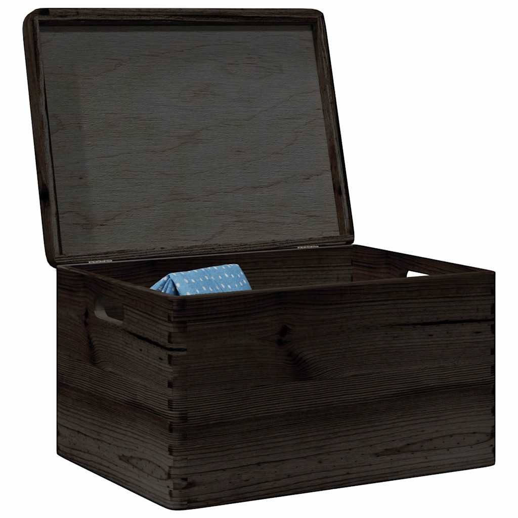 vidaXL Aufbewahrungsbox 40 x 30 x 23 cm Holzkiste mit Deckel und Griffen Schwarz 40x30x23 cm M