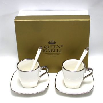 Queen Isabell Espressotasse W23SV06-06471, Espressotassen Porzellanset mit Teller