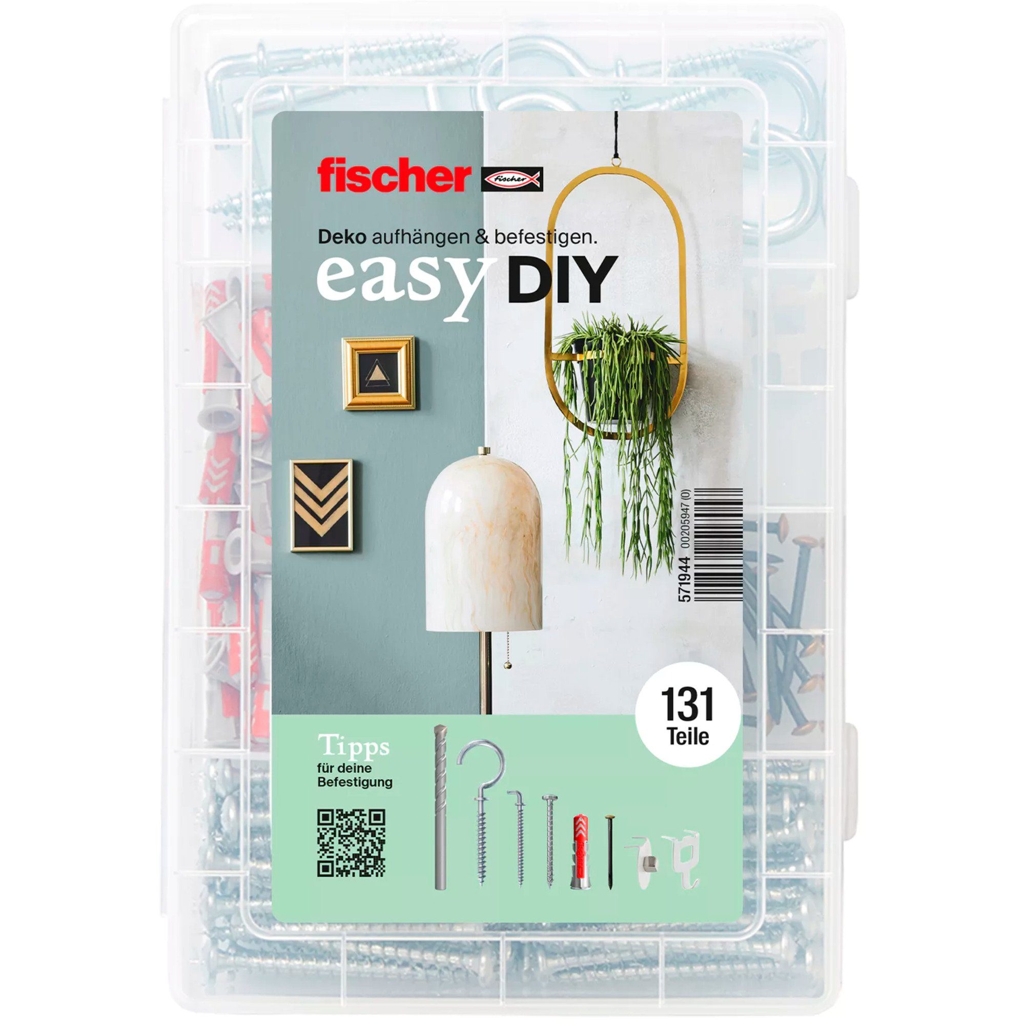 Fischer Universaldübel fischer easyDIY Deko-Box, Dübel, (131-teilig, mit