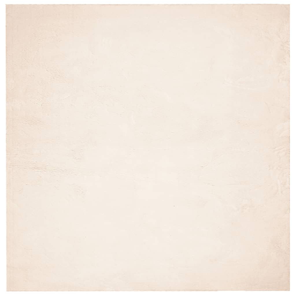 vidaXL Teppich Teppich HUARTE Kurzflor Weich und Waschbar Beige 200x200 cm, Quadrat, Höhe: 200 mm