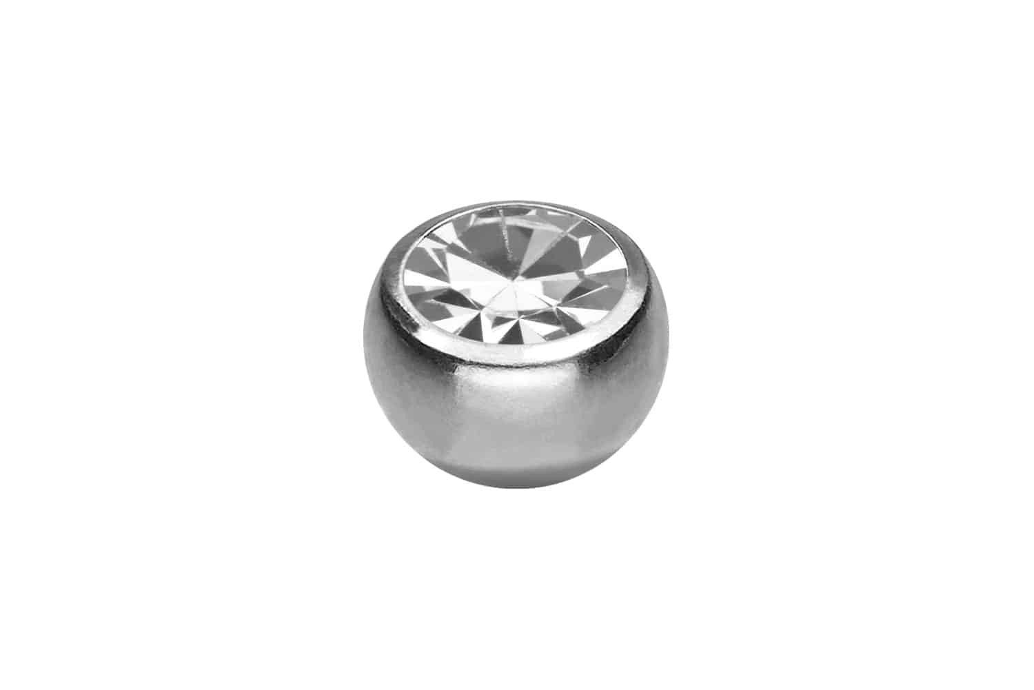 Piercing-Set Chirurgenstahl Schraubkugel mit Seitengewinde KRISTALL