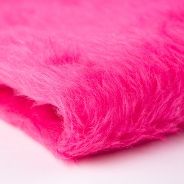 SCHÖNER LEBEN. Stoff Fellimitat Pelzimitat Kunstfell Stoff pink Kurzhaar 1,5m Breite