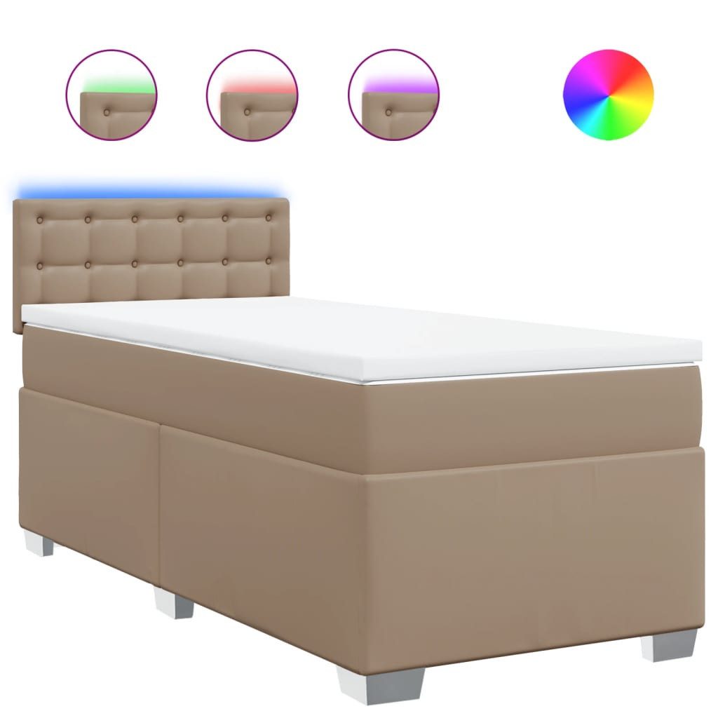 vidaXL Bett Boxspringbett mit Matratze Cappuccino-Braun günstig online kaufen
