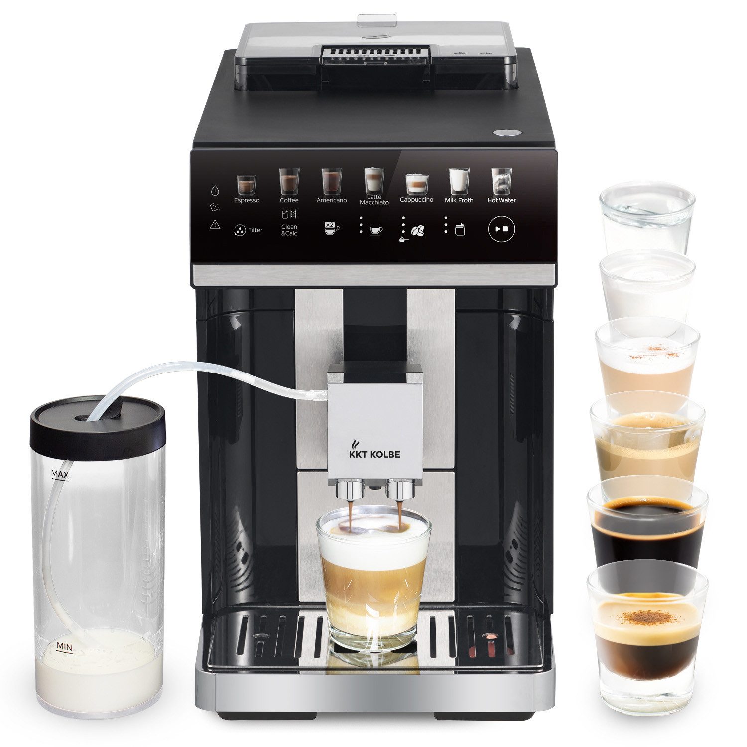 KKT KOLBE Kaffeevollautomat KKT KOLBE One, Automatische Reinigung, 2 Tassen-Funktion, 7 Kaffeespezialitäten