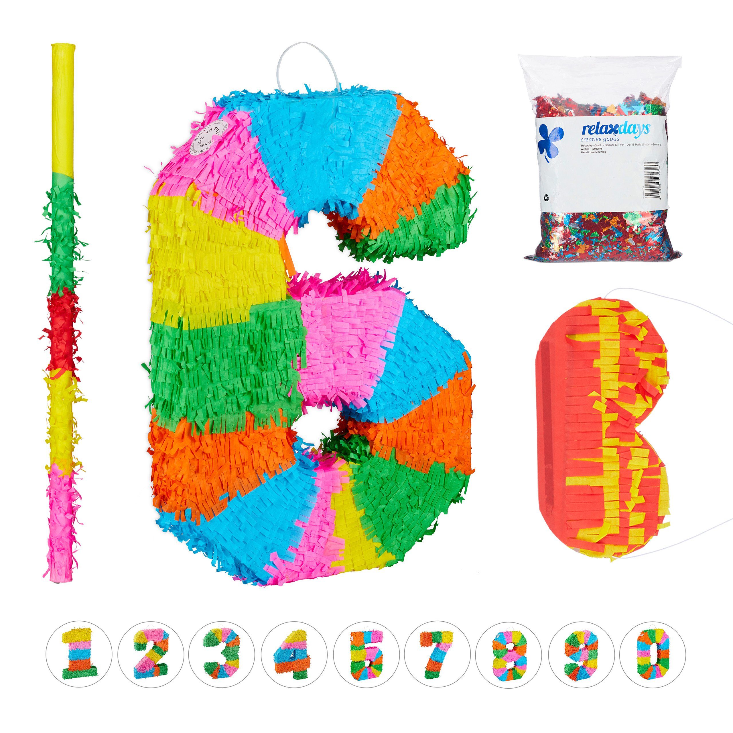 relaxdays Pinata 4-tlg. Pinata Set