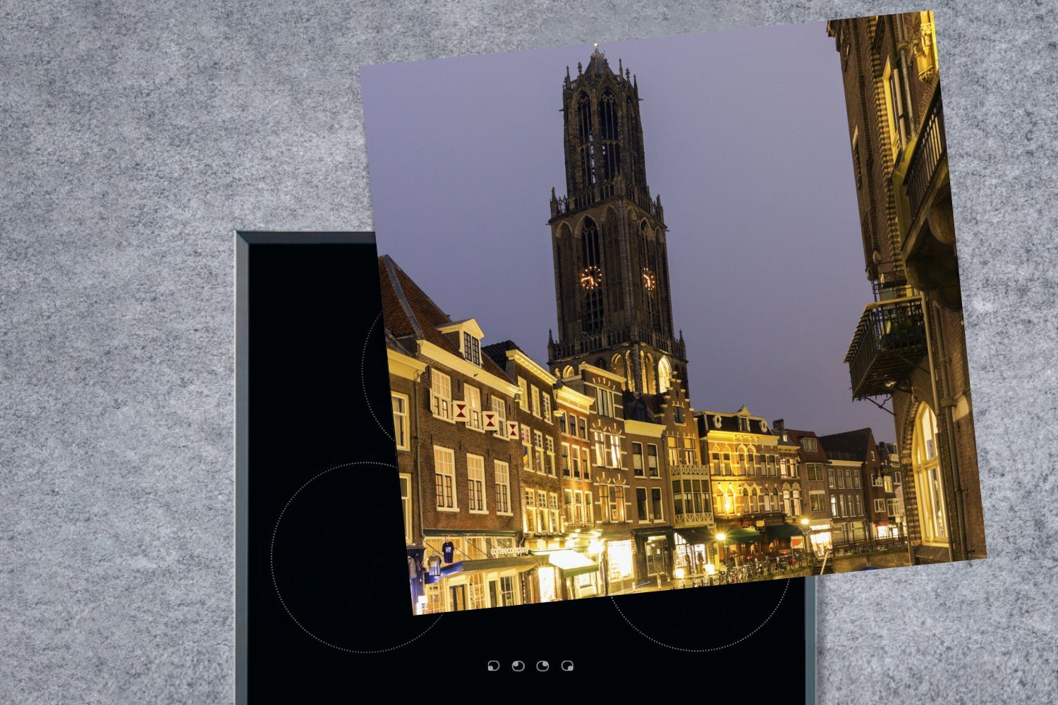 Wasser Licht, Arbeitsplatte tlg), Utrecht - 78x78 Ceranfeldabdeckung, küche für (1 Herdblende-/Abdeckplatte Vinyl, MuchoWow - cm,