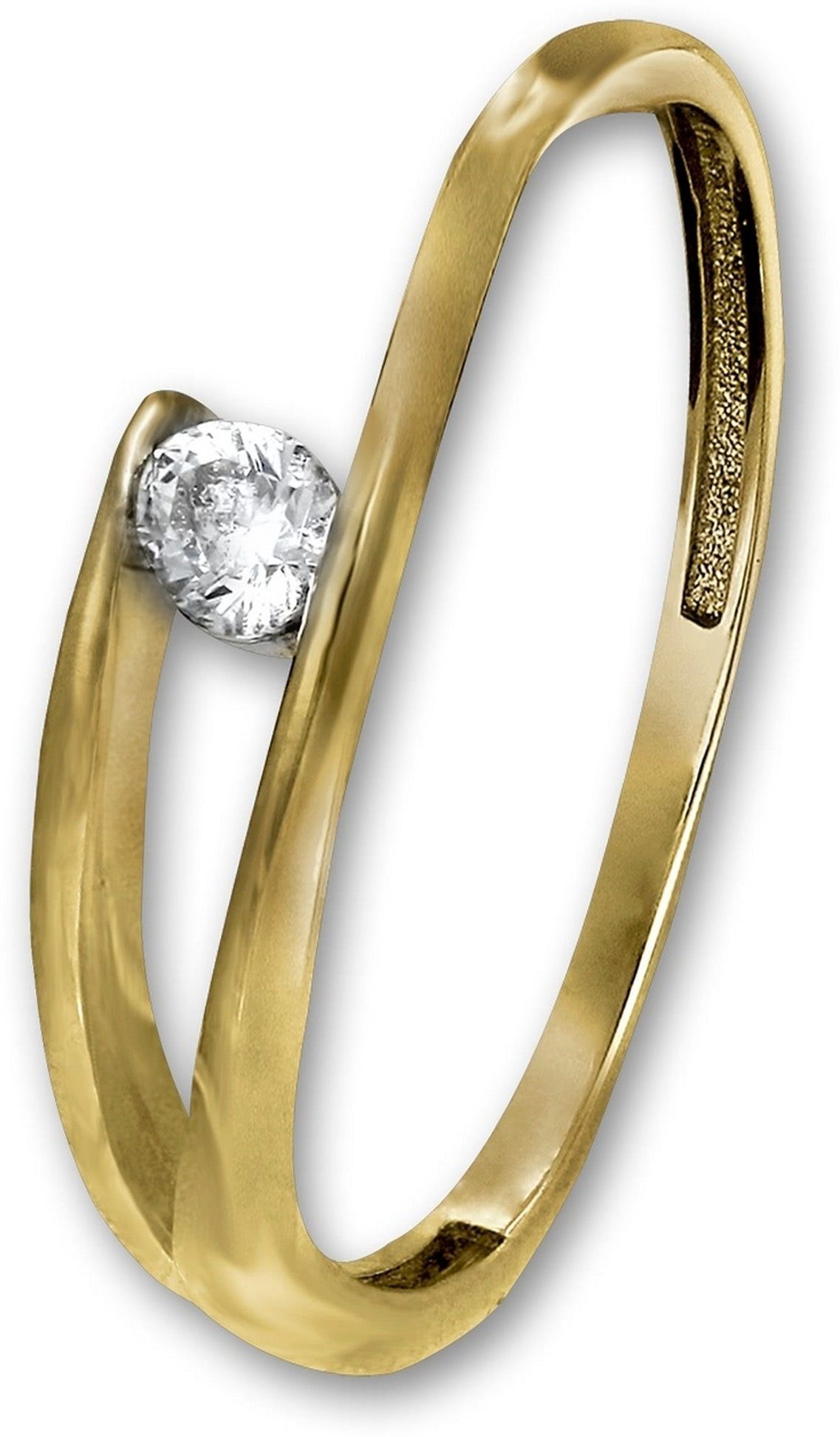 GoldDream Goldring GoldDream Gold Ring Zirkonia Gr.56, Damen Ring Echtgold, 333er Gelbgold, gold, weiß, New