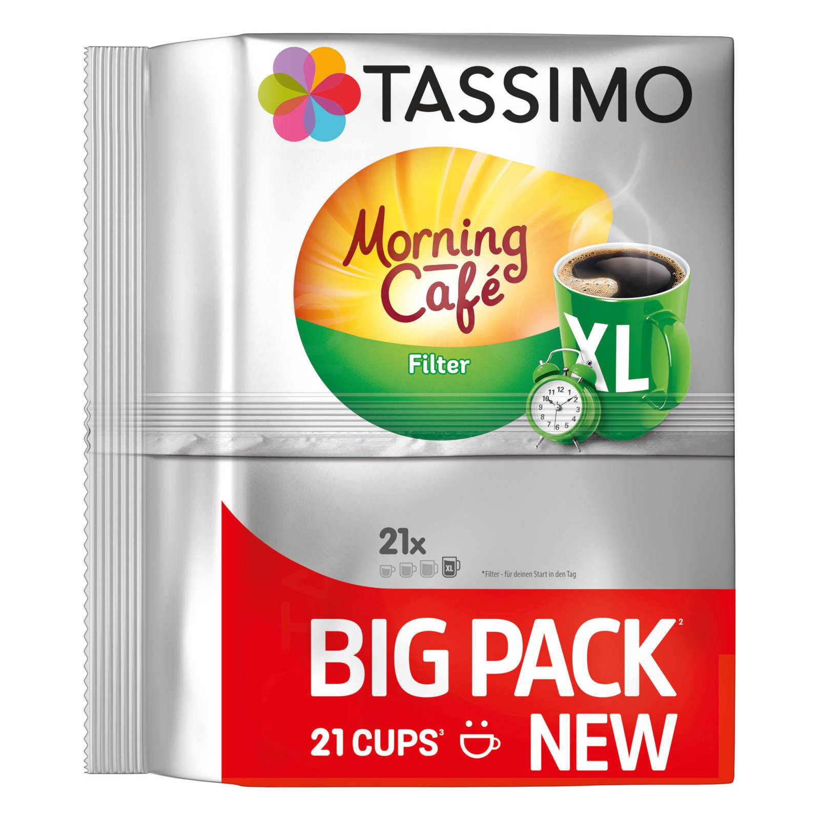 TASSIMO Kaffee Kapseln T-Discs Morning Café XL Big Packs Mix-Paket Filter Mild&Smooth, (Packung, 3er Pack)