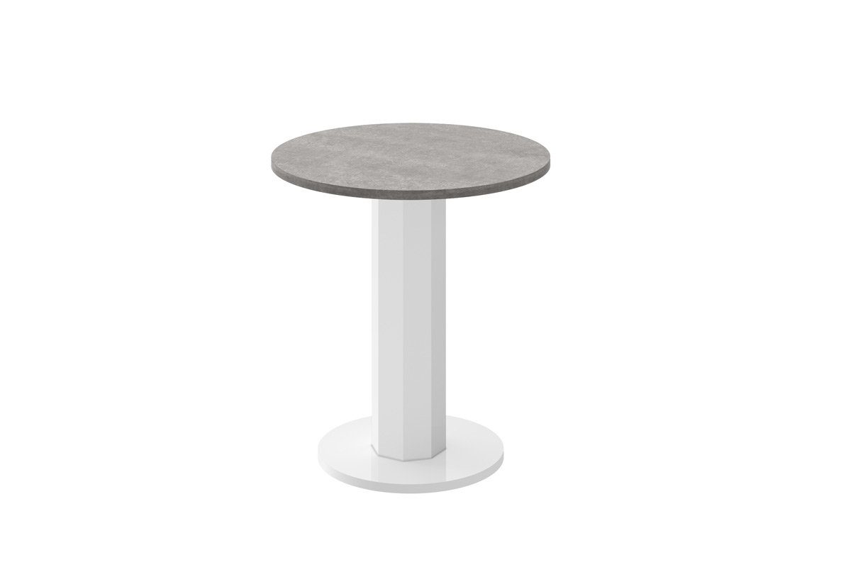 Hochglanz / 60cm Design rund Hochglanz Couchtisch HSO-222 Tisch Weiß Couchtisch designimpex Beton