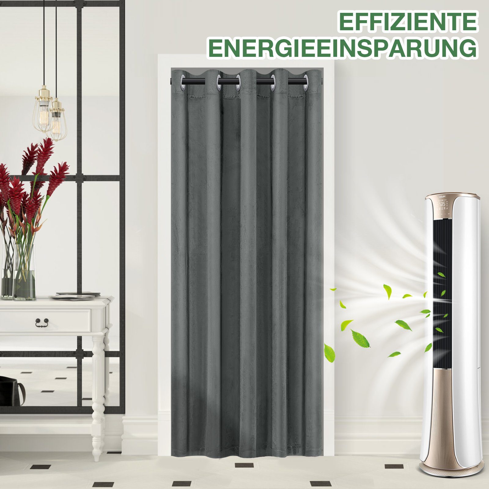 BTTO V&G Türvorhang Samt Thermovorhänge,Ösen,3 Farben,1 günstig online kaufen