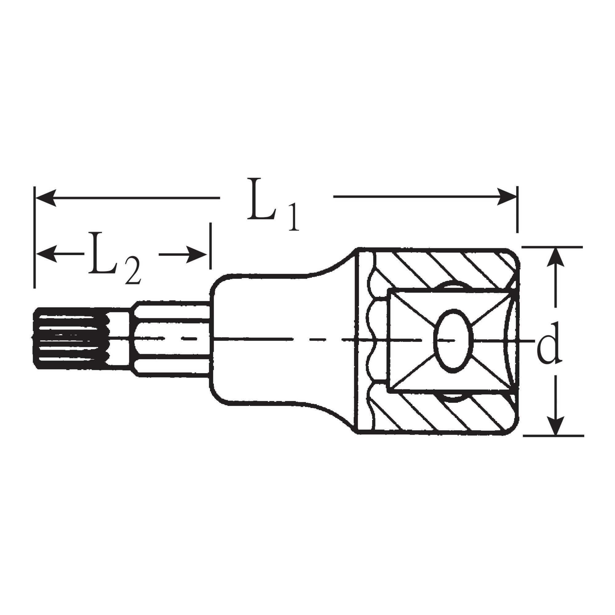 Stahlwille Torx-Bit Stahlwille Schraubendrehereinsatz (1/2) Gr.M6 L.60 mm 74 g