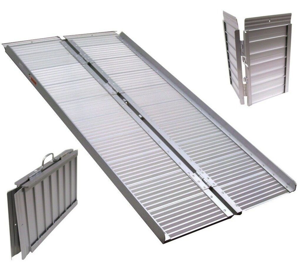 Auffahrrampe Alu Rollstuhlrampe 120cm klappbar Rollirampe 06145 Auffahrrampe