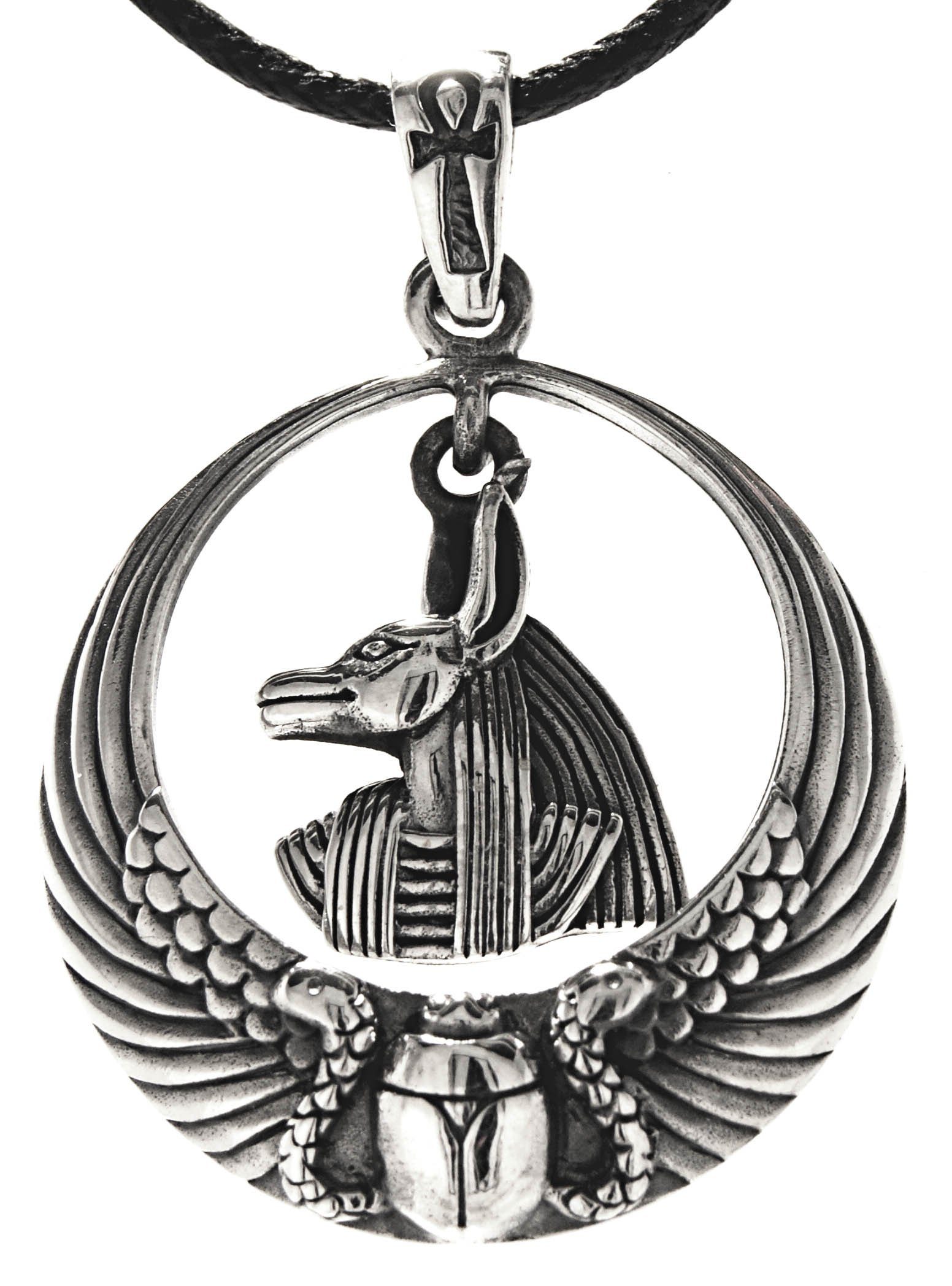 Kiss of Leather Kettenanhänger Anubis 925 Sterling Silber Schakal Hundekopf Ägypten Ägyptisch