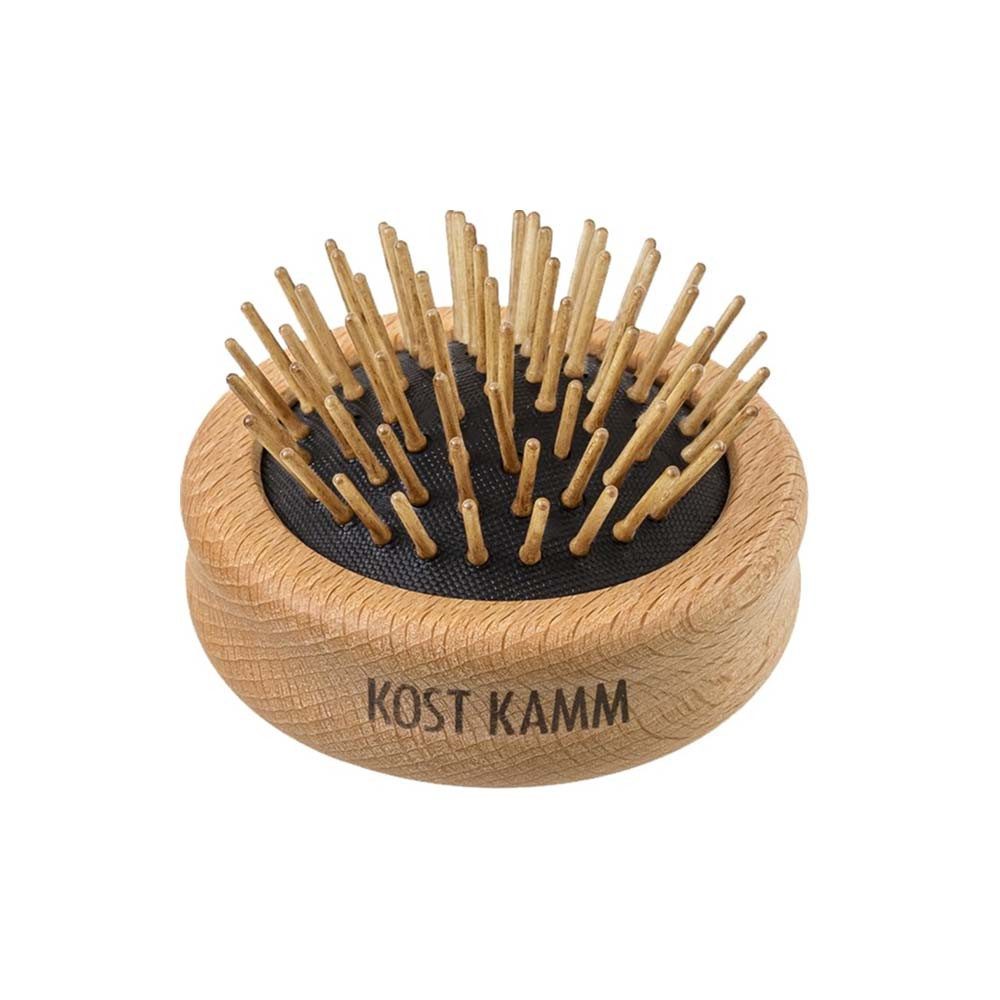 Kost Kamm Paddelbürste Pop-Up Bürste - mit Holznoppen Buche Ø7cm