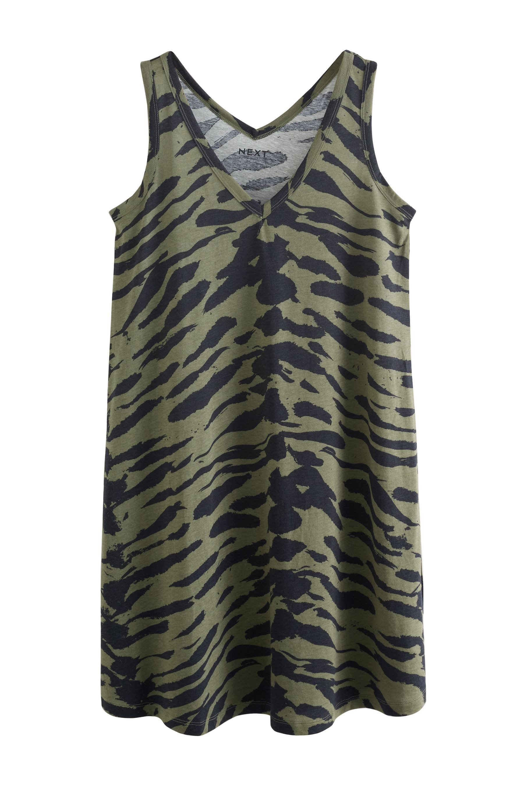 Next Jerseykleid Ärmelloses Schlabberkleid mit V-Ausschnitt (1-tlg)