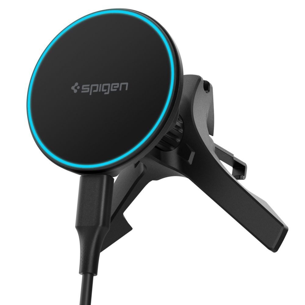 Spigen Handy-Halterung Magnethalterung Lüftungshalterung Autohalterung, (Spar-Set, 1-tlg., 150 cm Kabel drehbar, Qi2 15 W, N52-Magnete, 360° drehbar, MagSafe-kompatibel)