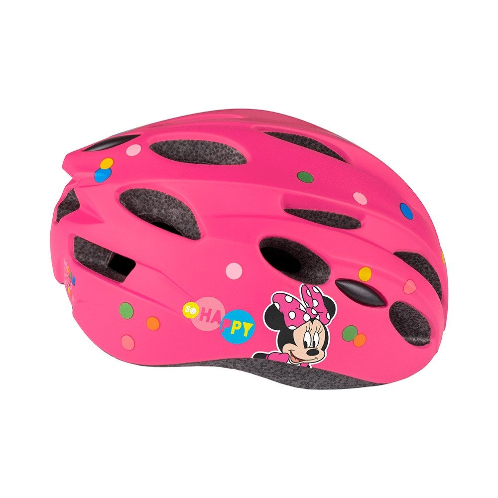 Seven Polska Kinderfahrradhelm Disney "Happy Minnie", PINK, M: 52-56cm, In-Mold-Tec, ab ca. 6 Jahre