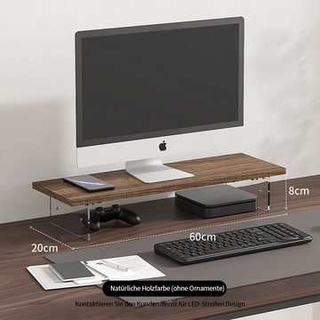 DOPWii Computer-Monitorständer aus Holz und Acryl, Schreibtisch-Organizer Monitorständer, (Schreibtisch-Accessoires, 20*60*8cm)