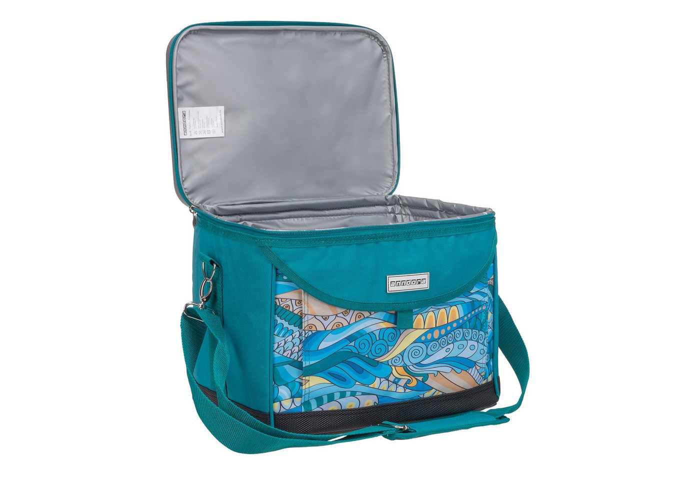 anndora Umhängetasche Kühltasche 22 Liter, abnehmbarer Tragegriff- Kühlfunktion - Deckel mit Reißverschluss