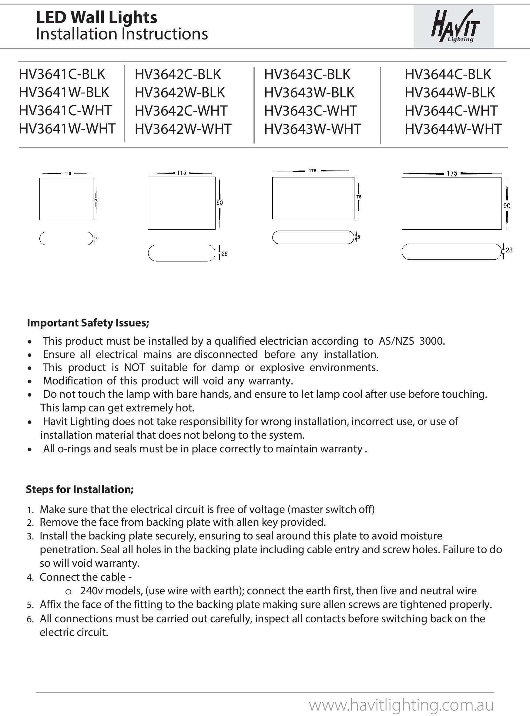 Havit Lighting LED Außen-Wandleuchte LISSE, LED fest integriert, Warmweiß,  modern