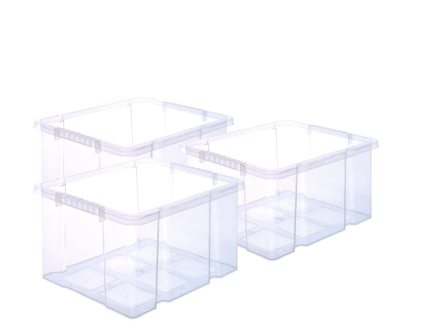 BigDean Stapelbox Kunststoffbox Eurobox stapelbar 44x35x24cm passt in Kastenregale (Set, 3 St., Euroboxen), Nestbar, Stapelbar, Passt in Kastenregal