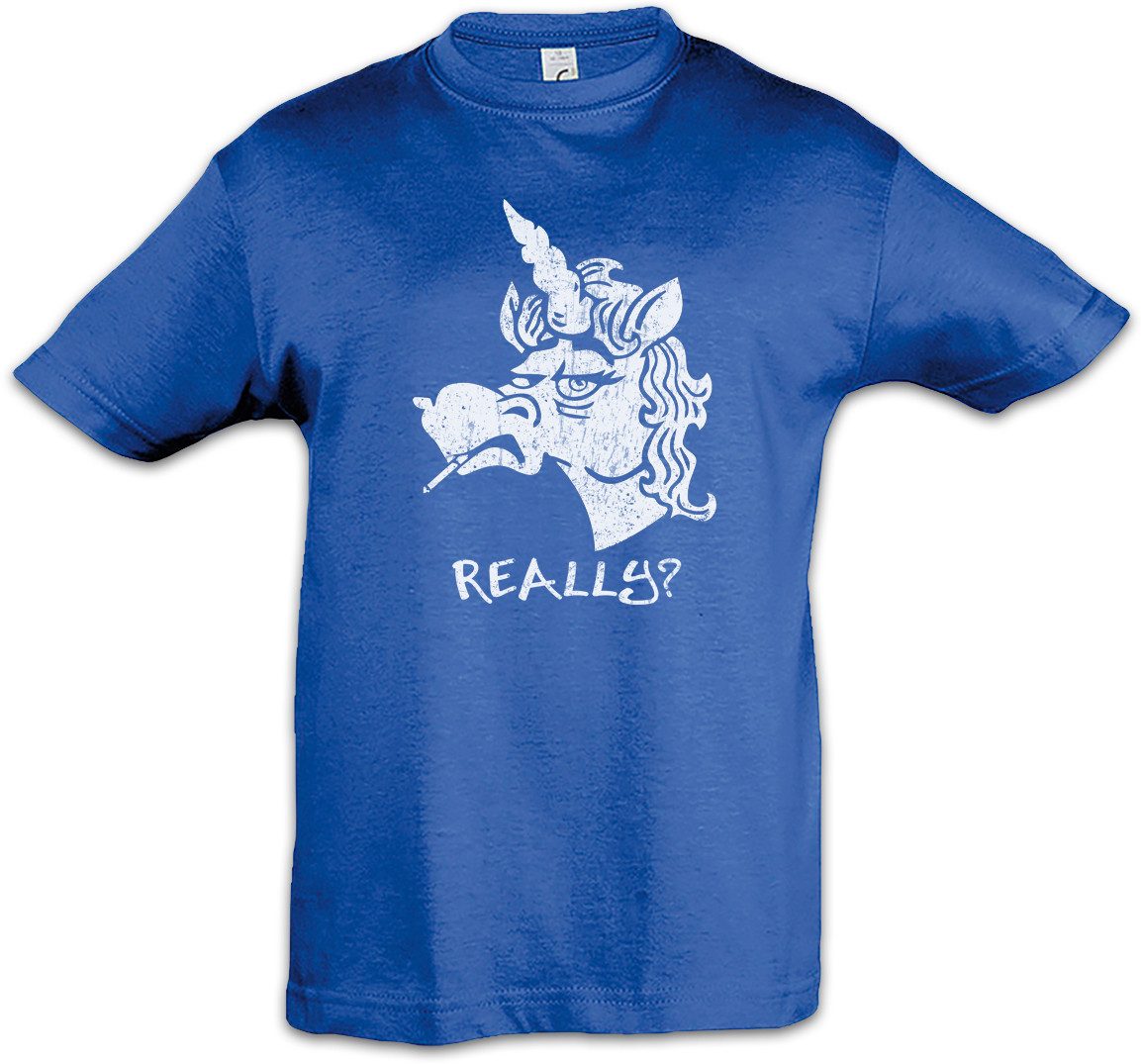 Print-Shirt Grumpy Unicorn Kinder T-Shirt Einhorn Comic Anime Regenbogen Rainbow