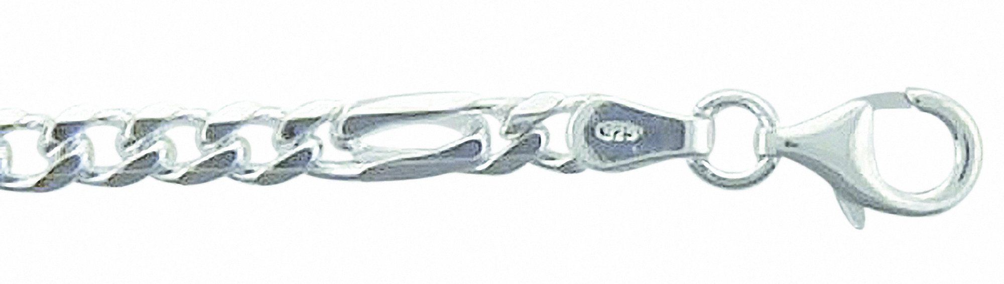 Silberarmband Damen 925 Silber Fantasie Armband 19 cm Ø 4 mm
