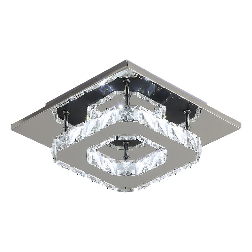 Riserva Deckenleuchten Kristall Quadrat LED Deckenleuchte 12W Kaltweiß 6500K