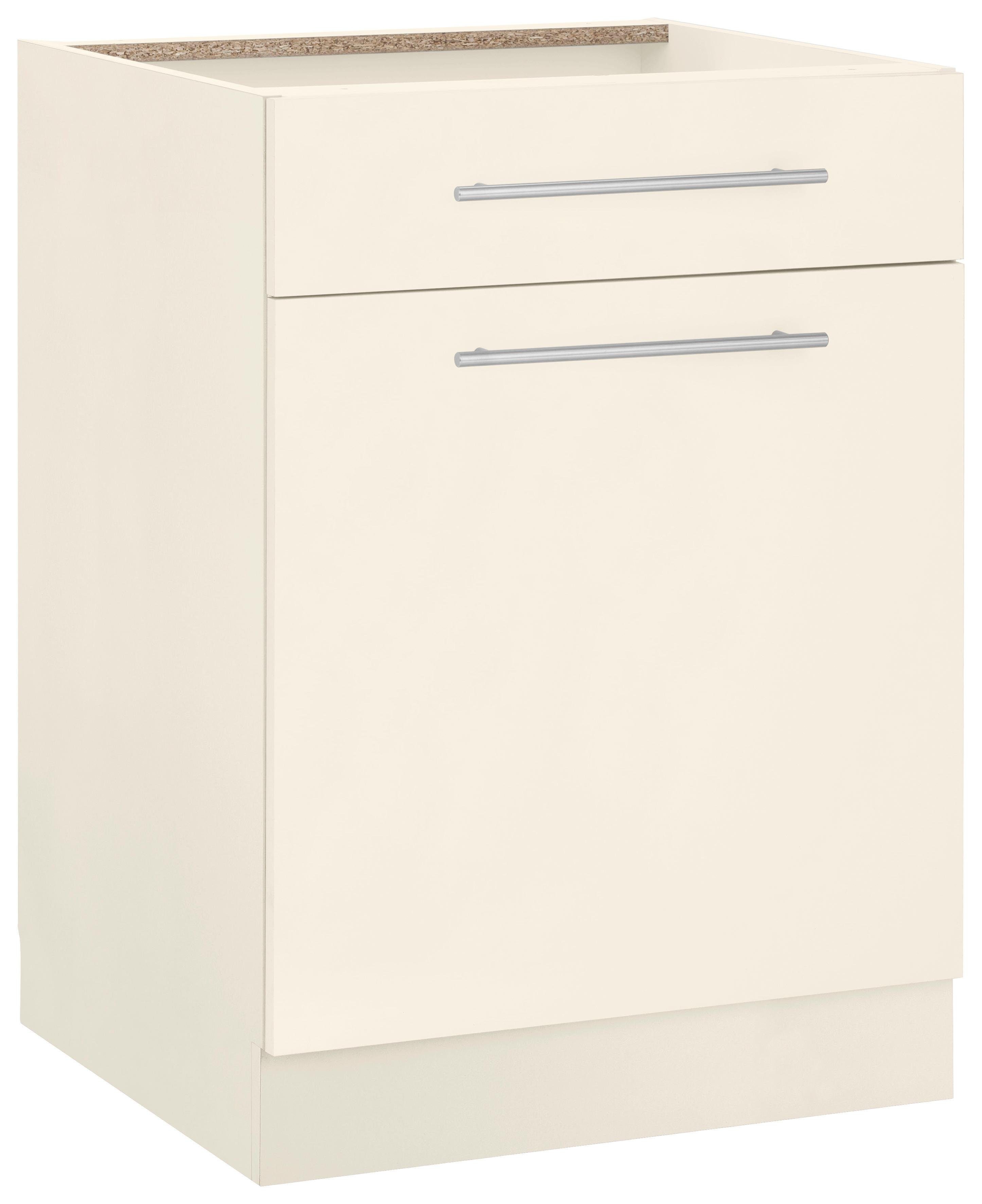 wiho Küchen Unterschrank Flexi2, Breite 60 cm, Soft-Close bei der Tür mit Schubkasten, inkl. verstellbaren Einlegeboden