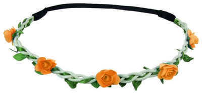 Trachtenland Kostüm Blumen Haarband 'Bella' mit kleinen Rosen, Orange