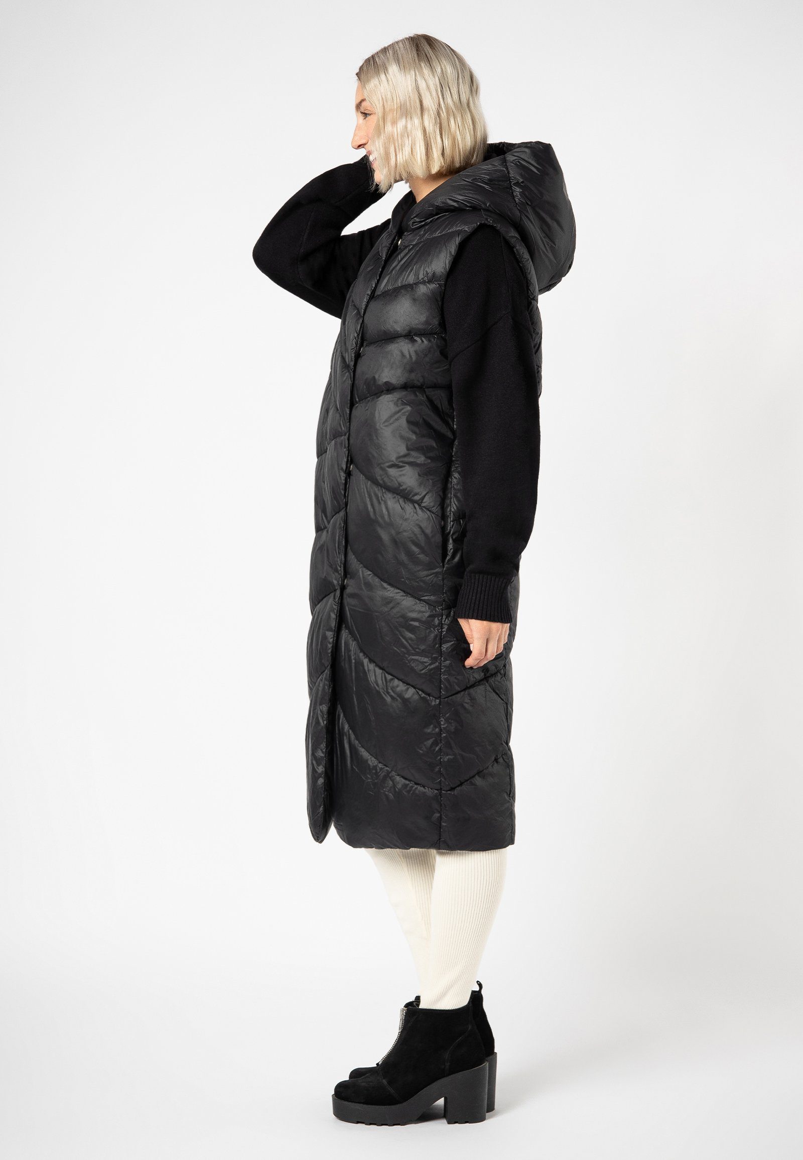 black SUBLEVEL Puffer Lange Steppweste Steppweste