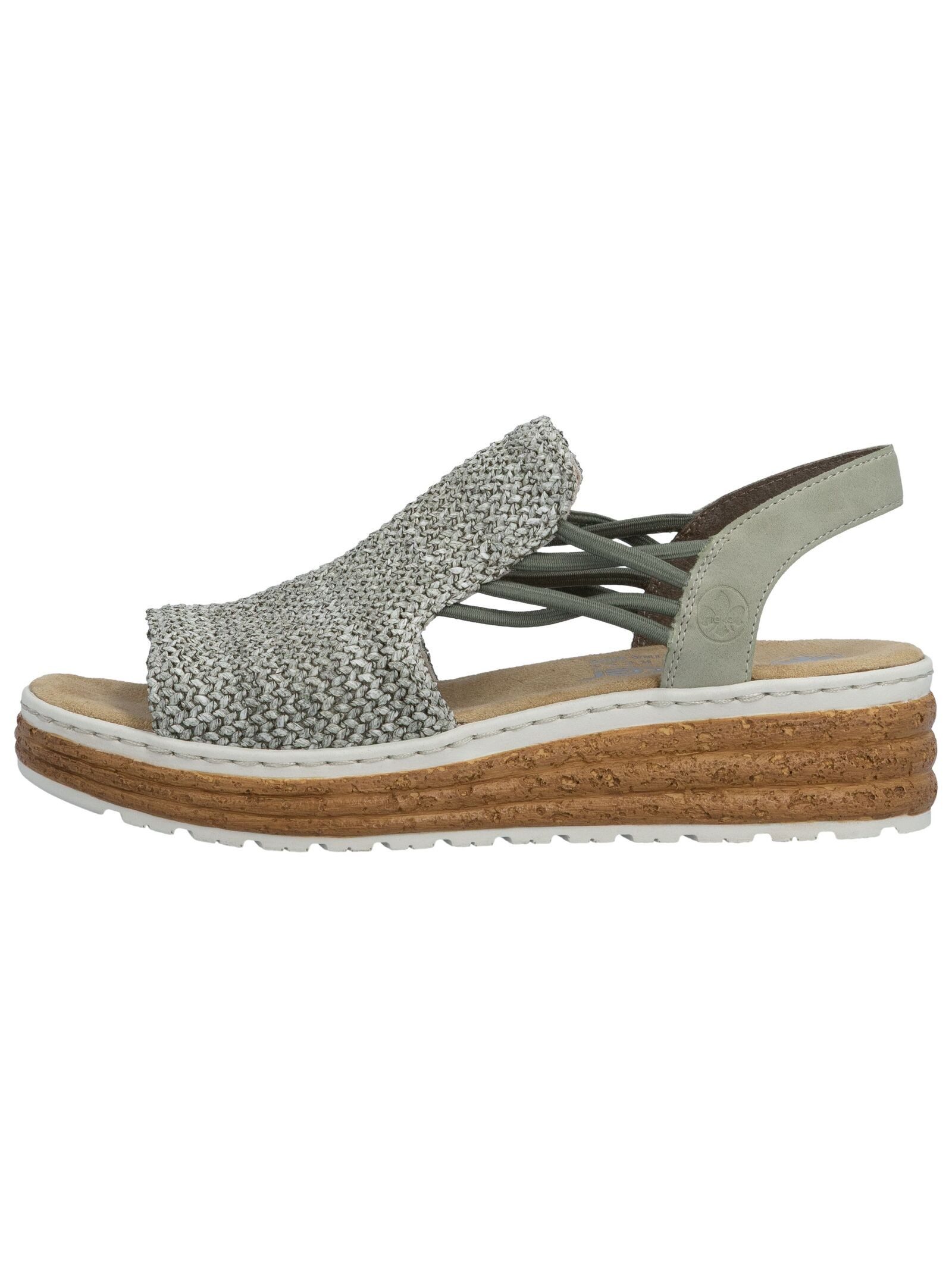 Rieker Rieker Sandalen Textil Keilsandalette