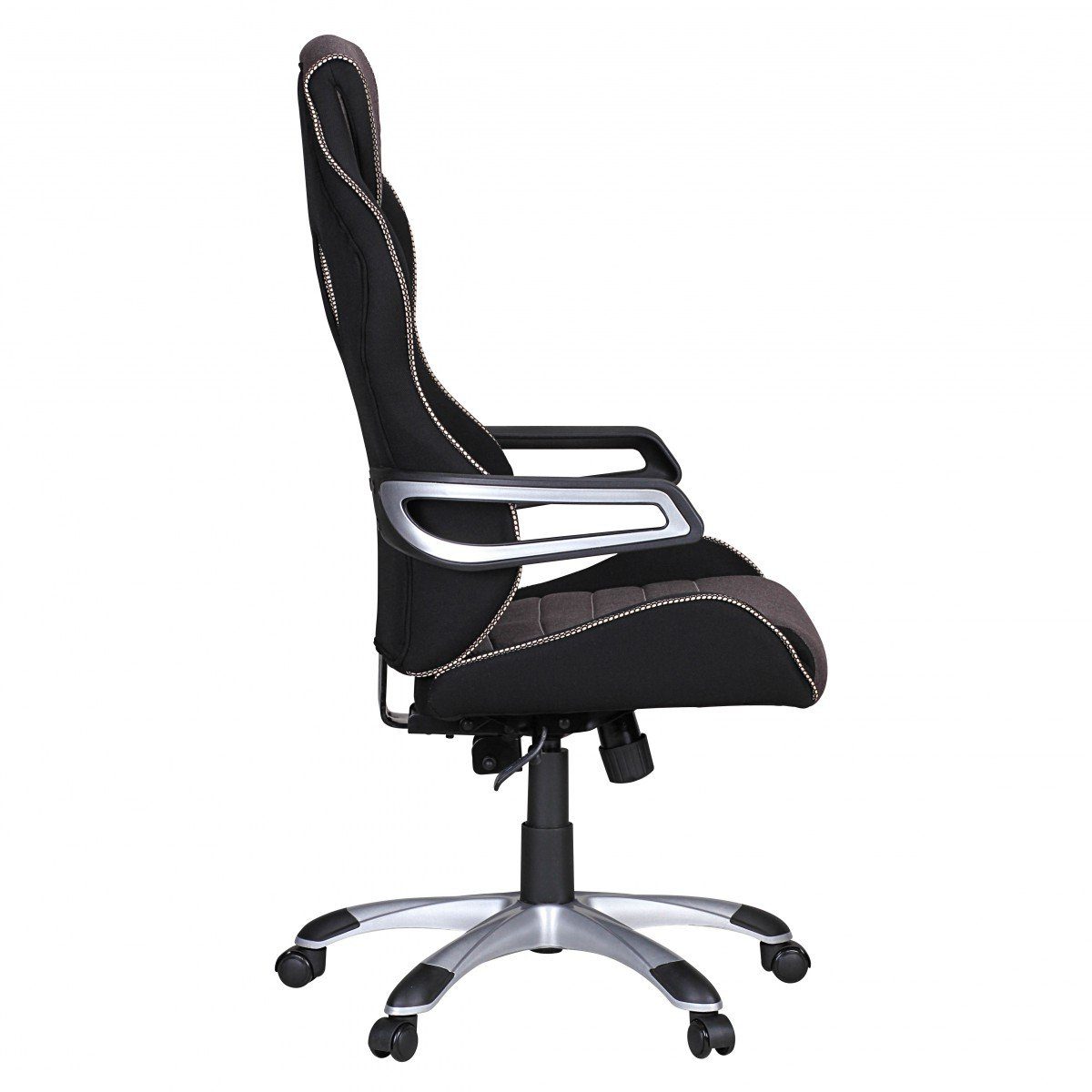 Amstyle Grau Design Bürostuhl Silber, Gaming (Stoff Drehstuhl Schreibtischstuhl Racing Modern), kg 120 Chair XXL SPM1.257 Drehbar,