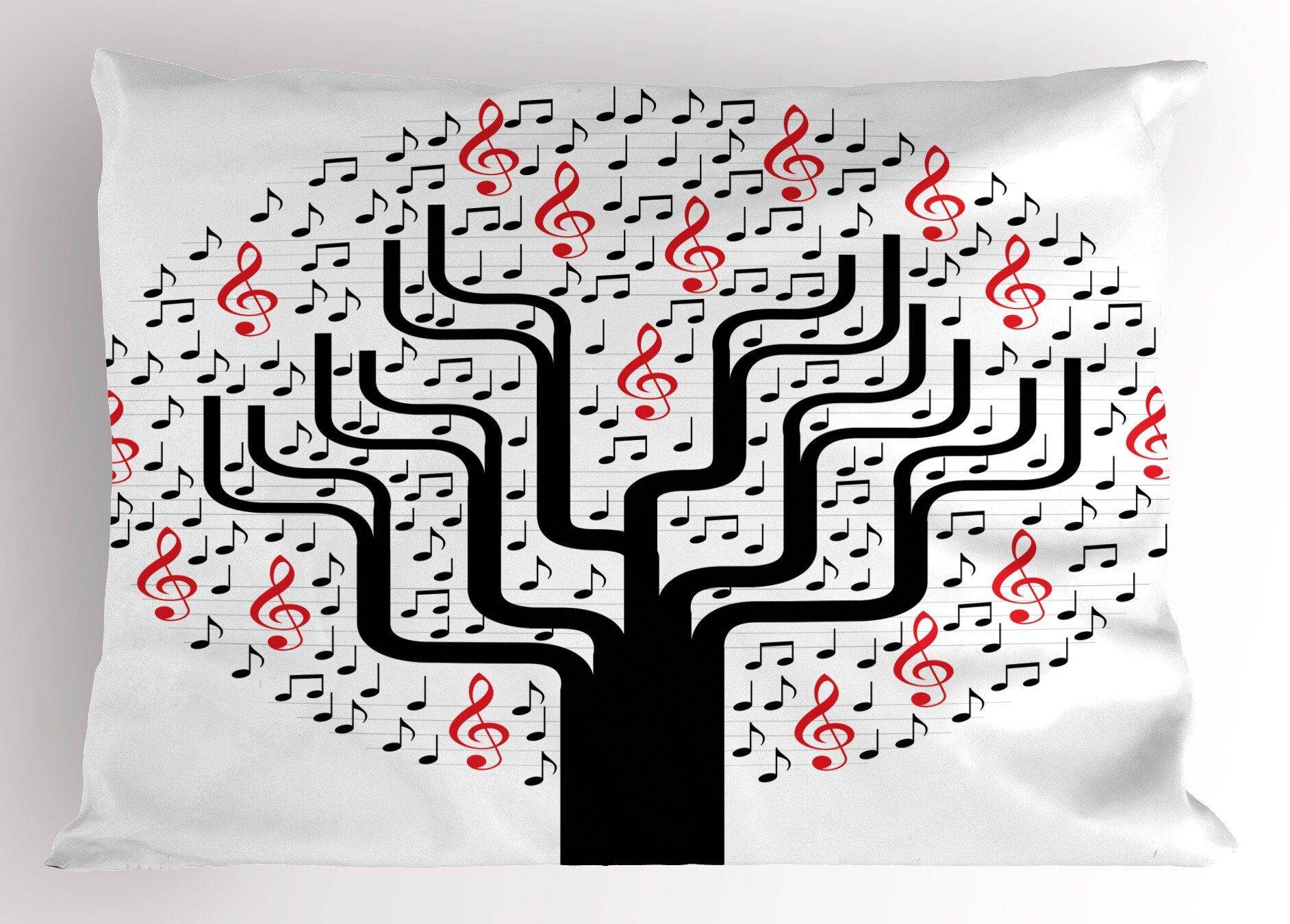 Kissenbezüge Dekorativer Queen Musiknote Gedruckter Geometrischer Size (1 Kopfkissenbezug, Round Baum Abakuhaus Stück)