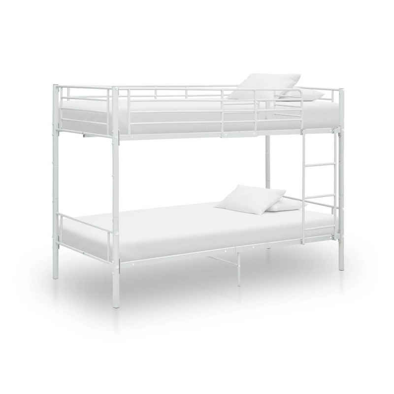 furnicato Bett Etagenbett Weiß Metall 90×200 cm