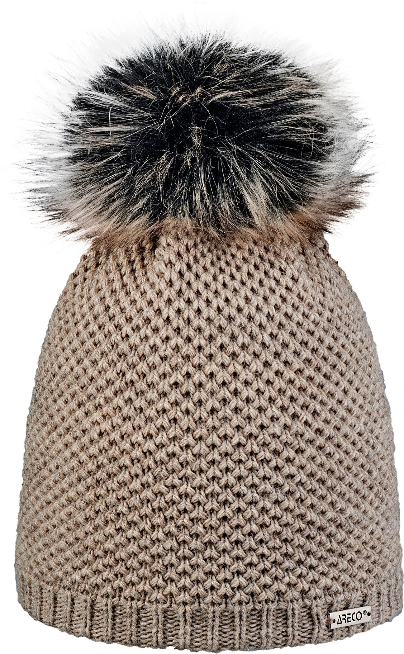 Areco Strickmütze Pudelmütze BEIGE