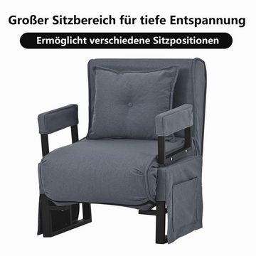 DOTMALL Loungesessel 3-in-1 Schlafsessel für eine Person, klappbarer Sofasessel mit Kissen