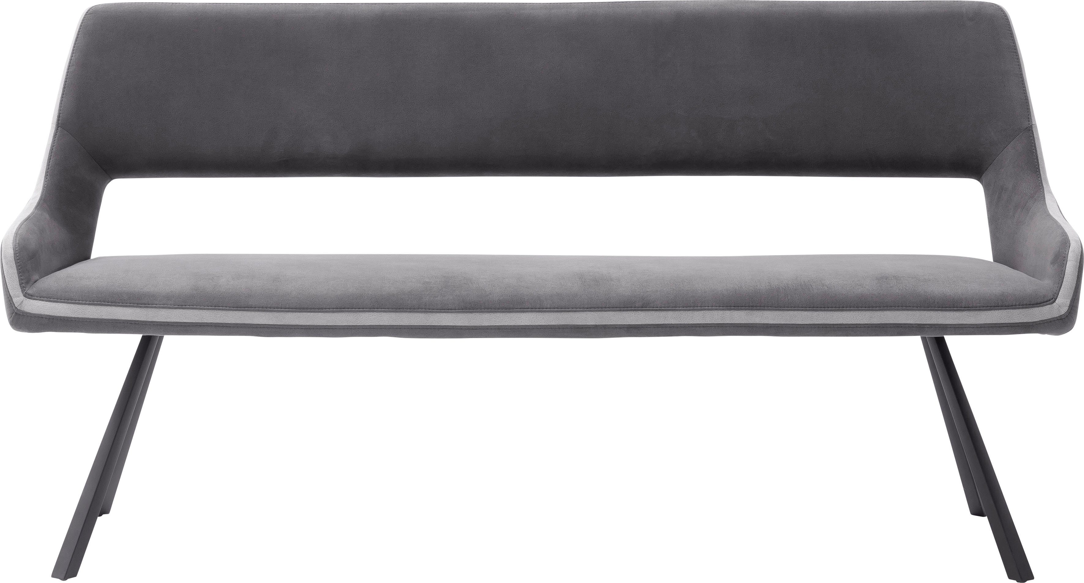 MCA furniture Sitzbank Bayonne, bis 280 kg belastbar, Sitzhöhe 50 cm, wahlweise 155 cm-175 cm breite Dunkelgrau-Grau | Dunkelgrau | Sitzbänke