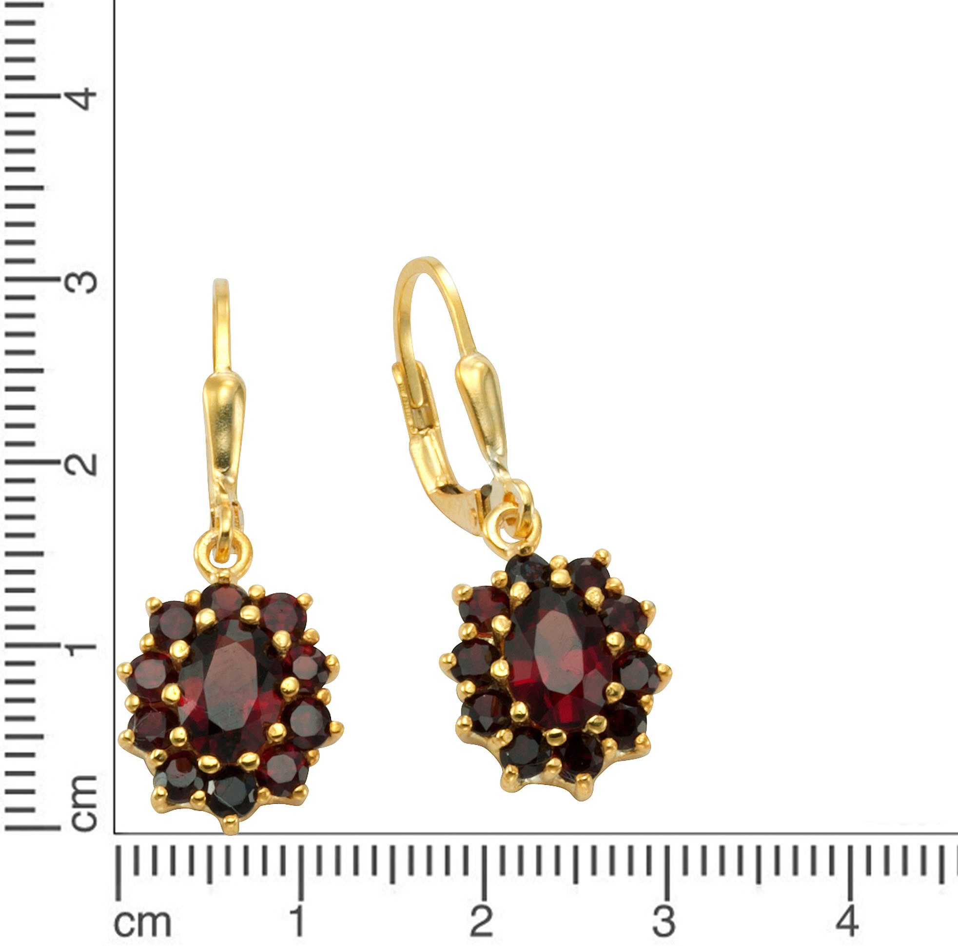 Firetti Paar Ohrhänger Schmuck Geschenk, Ohrringe Entourage Royal, Silber 925, mit Granat