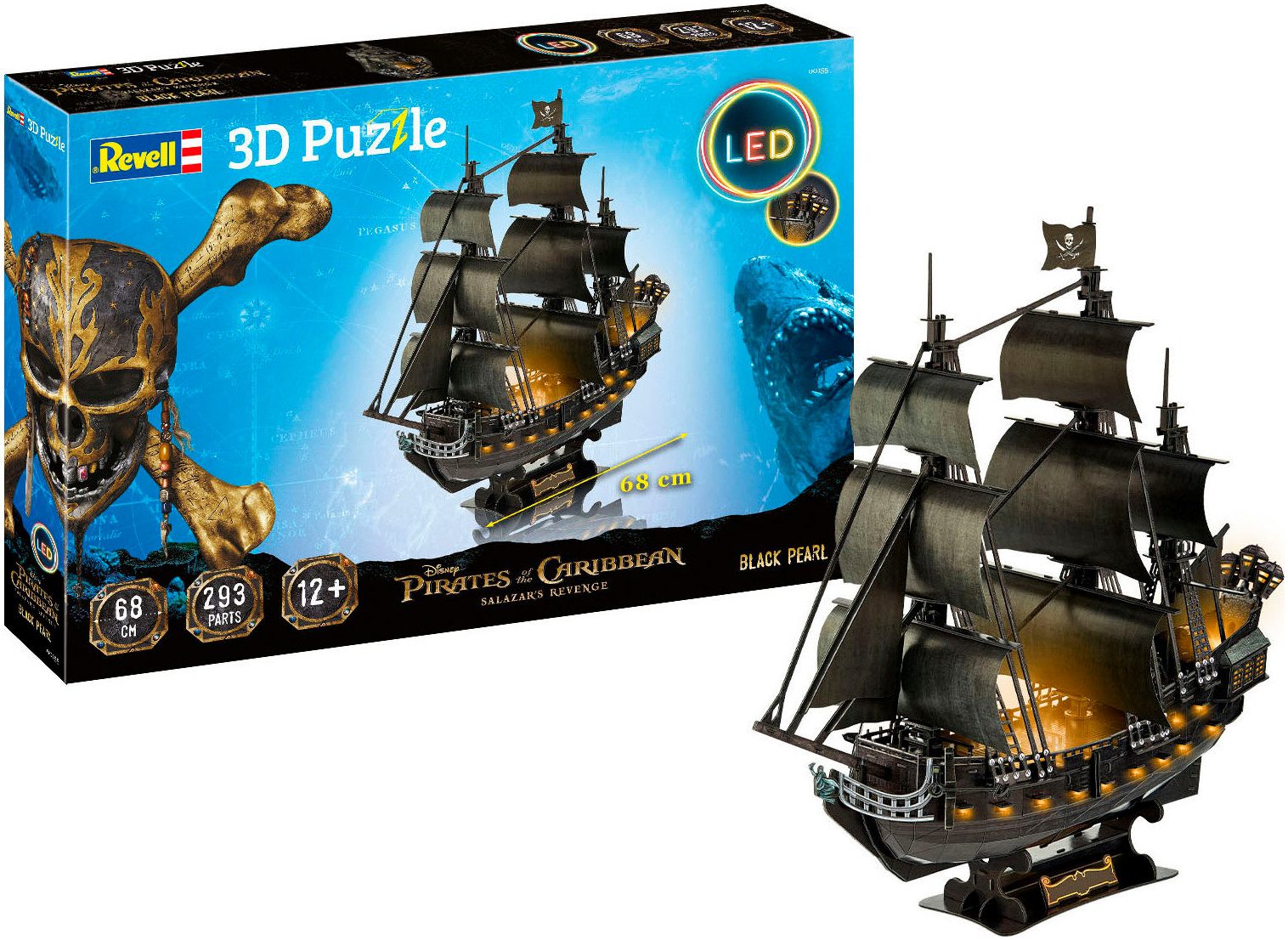 Revell® 3D-Puzzle Black Pearl, 293 Puzzleteile, mit LED
