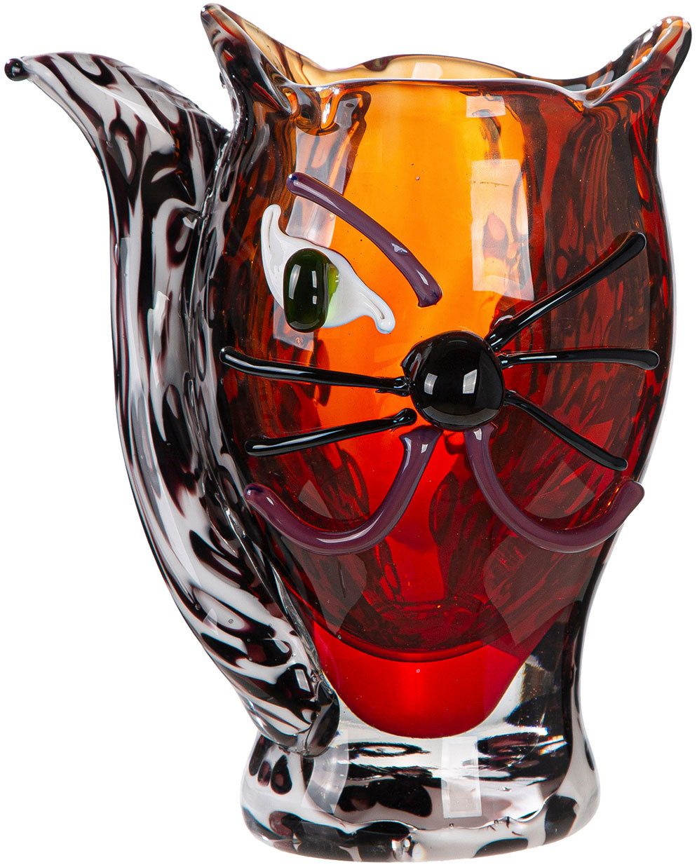 GILDE Tischvase Gesichtsvase Katze Cat braun H. 27 cm (1 St)