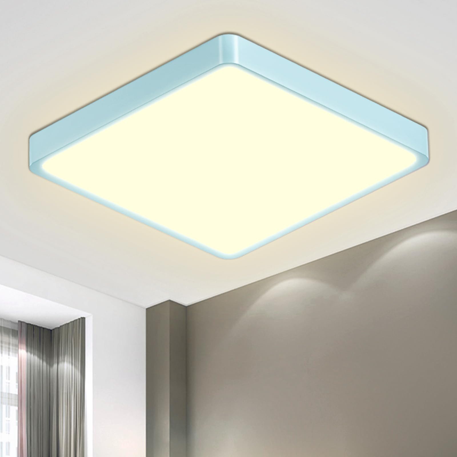 LQWELL LED Deckenleuchte Ultradünne runde LED-Deckenleuchte, flach, 18W, natürliches Licht, LED fest integriert, Warmweiß (3000K)/ Neutralweiß (4000K)/ Kaltweiß (6500K), augenschonende Deckenbeleuchtung, für Wohnzimmer Badezimmer Schlafzimmer Küche Balkon Keller Büro