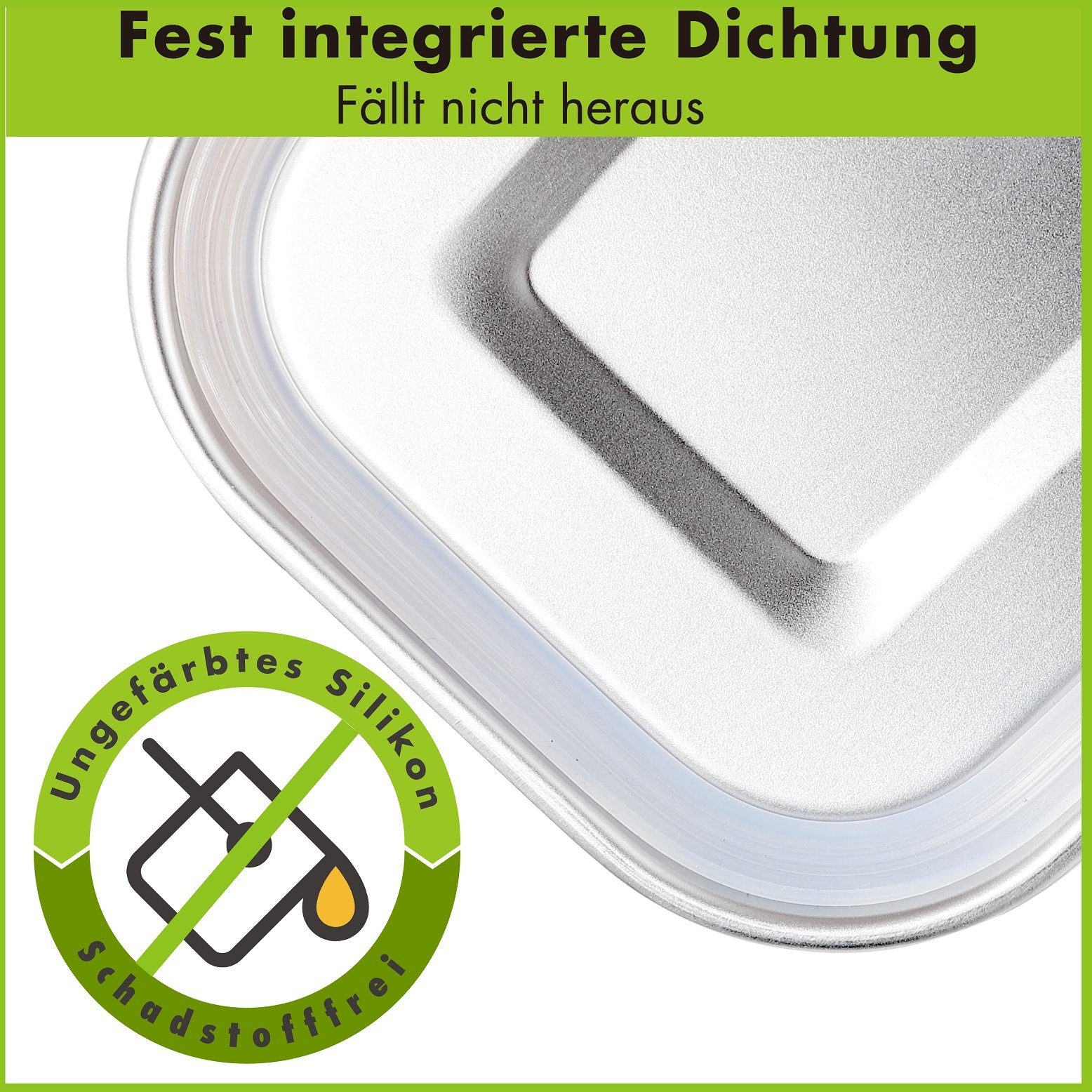 immer Lunchbox Edelstahl Brotdosen-Set "SafeLock", Edelstahl