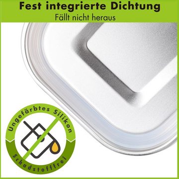 immer Lunchbox Edelstahl Brotdose "EasyLock" 800 ml - plastikfrei und robust, Edelstahl 18/8, mit Innenteiler